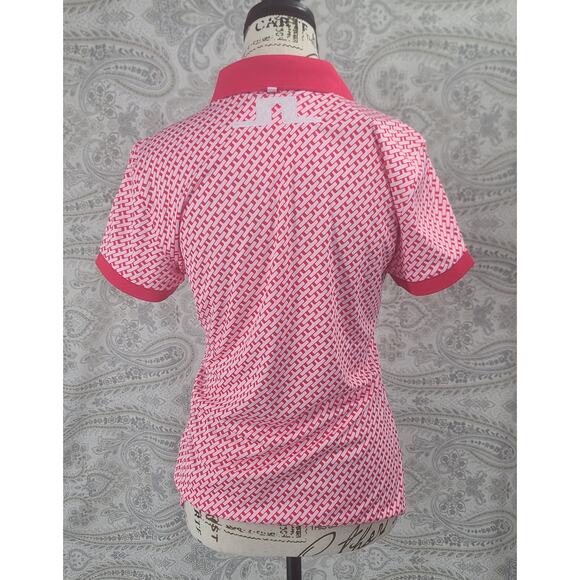 J. Lindberg Women's Tour Tech Print Polo TXJersey customized pink Sz Med Golf - Picture 4 of 13